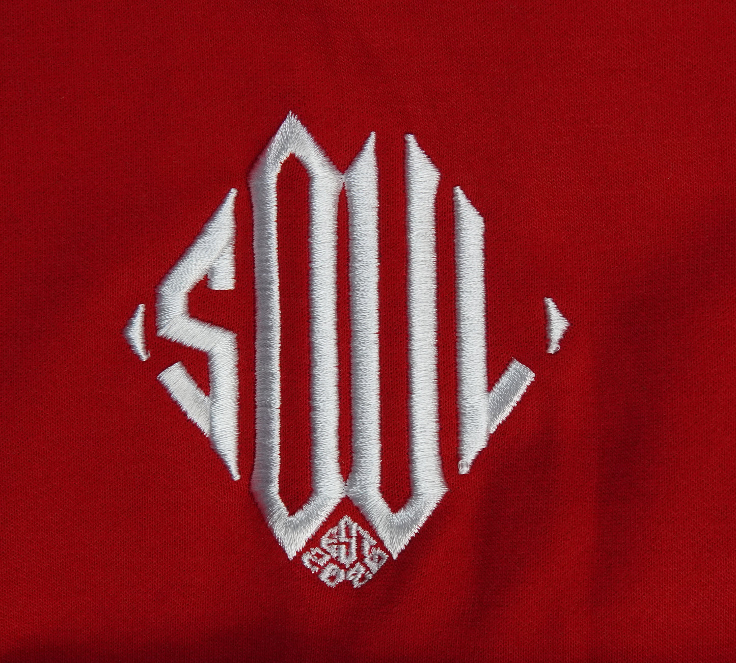 Red Embroidered Selling Out U Lose Crewneck Sweatshirt