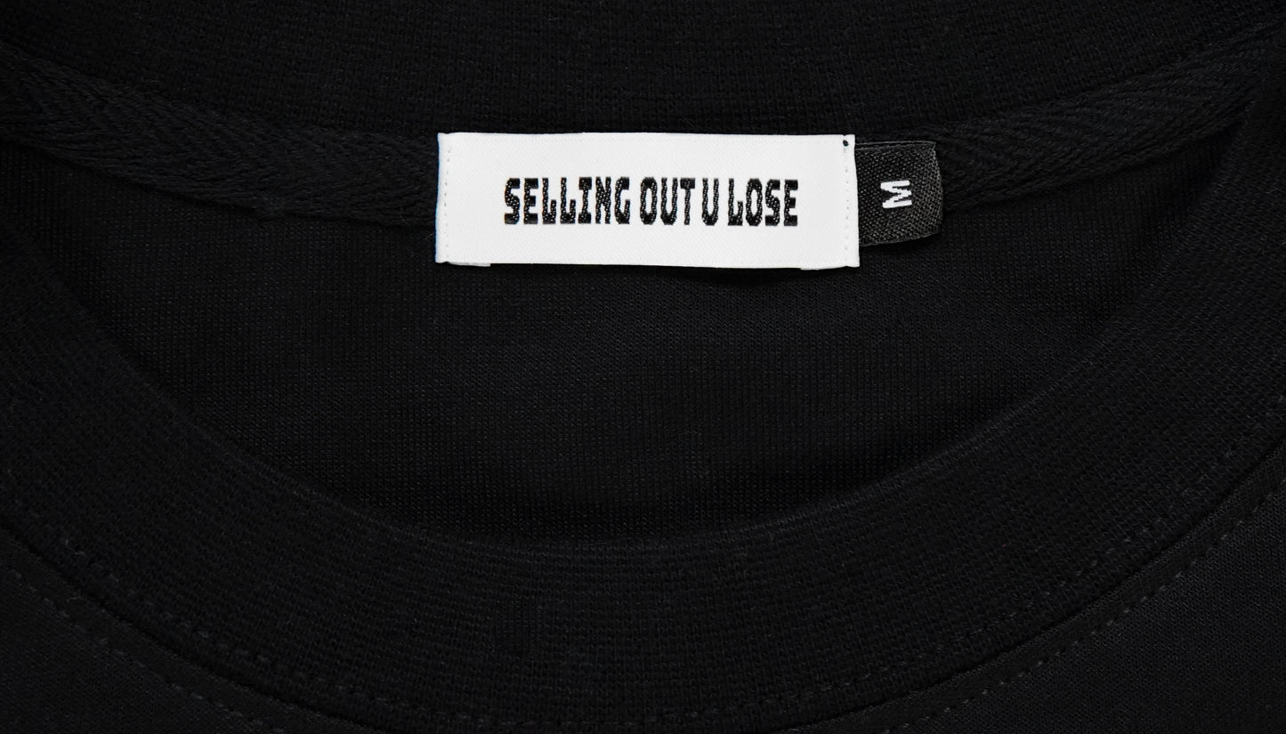 Black Embroidered Selling Out U Lose Crewneck Sweatshirt