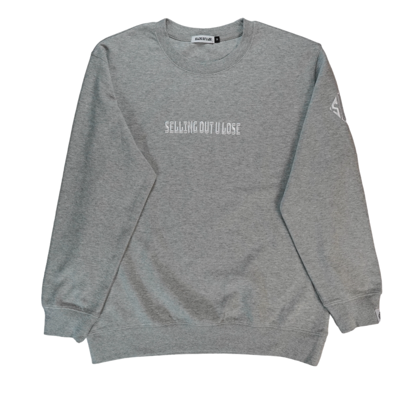 Gray Embroidered Selling Out U Lose Crewneck Sweatshirt